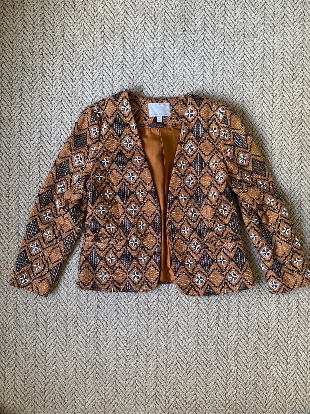 Banana Republic Heritage Collection Embroidered and Beaded Tweed Jacket